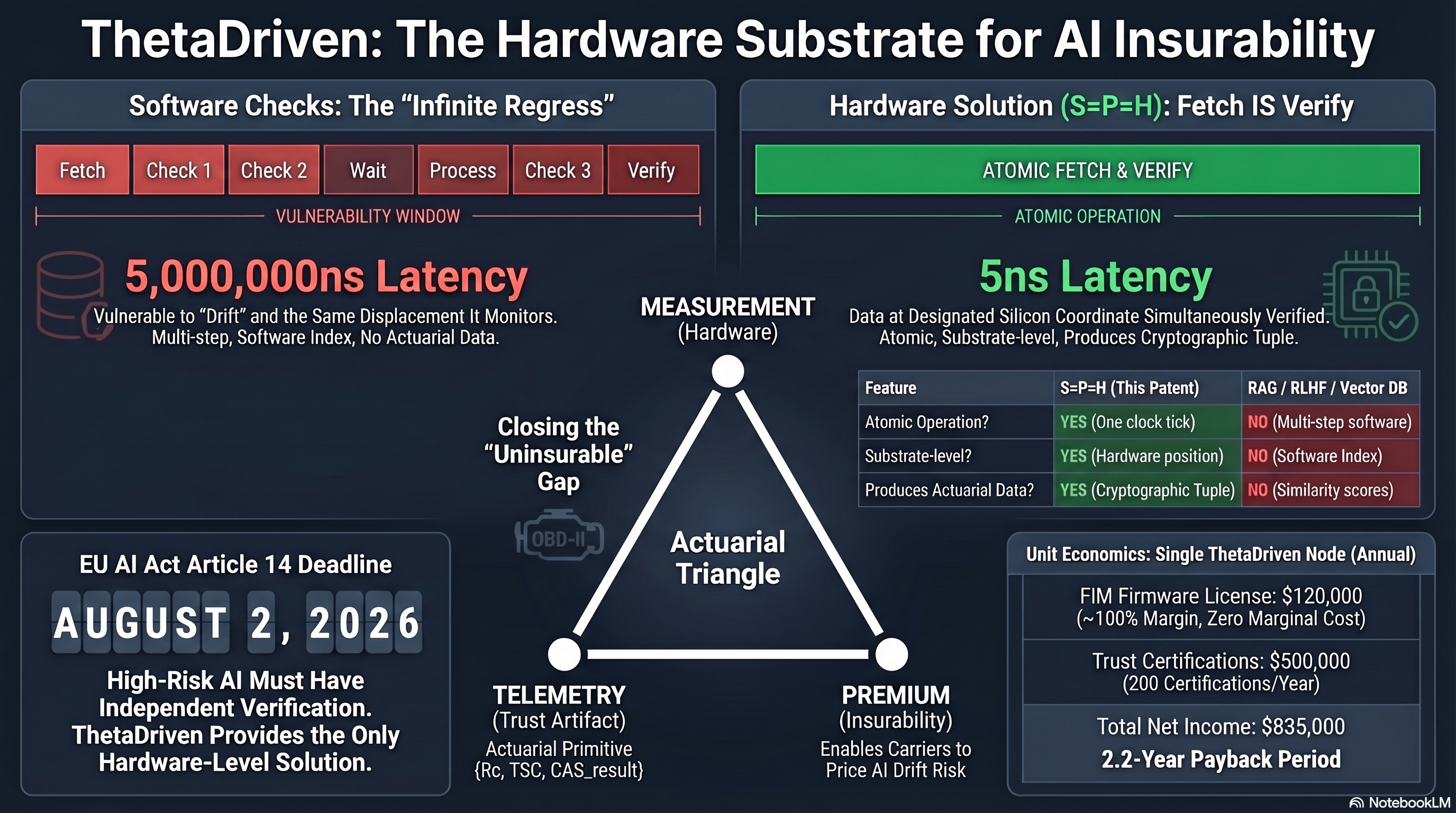 THETADRIVEN: THE HARDWARE SUBSTRATE FOR AI INSURABILITY