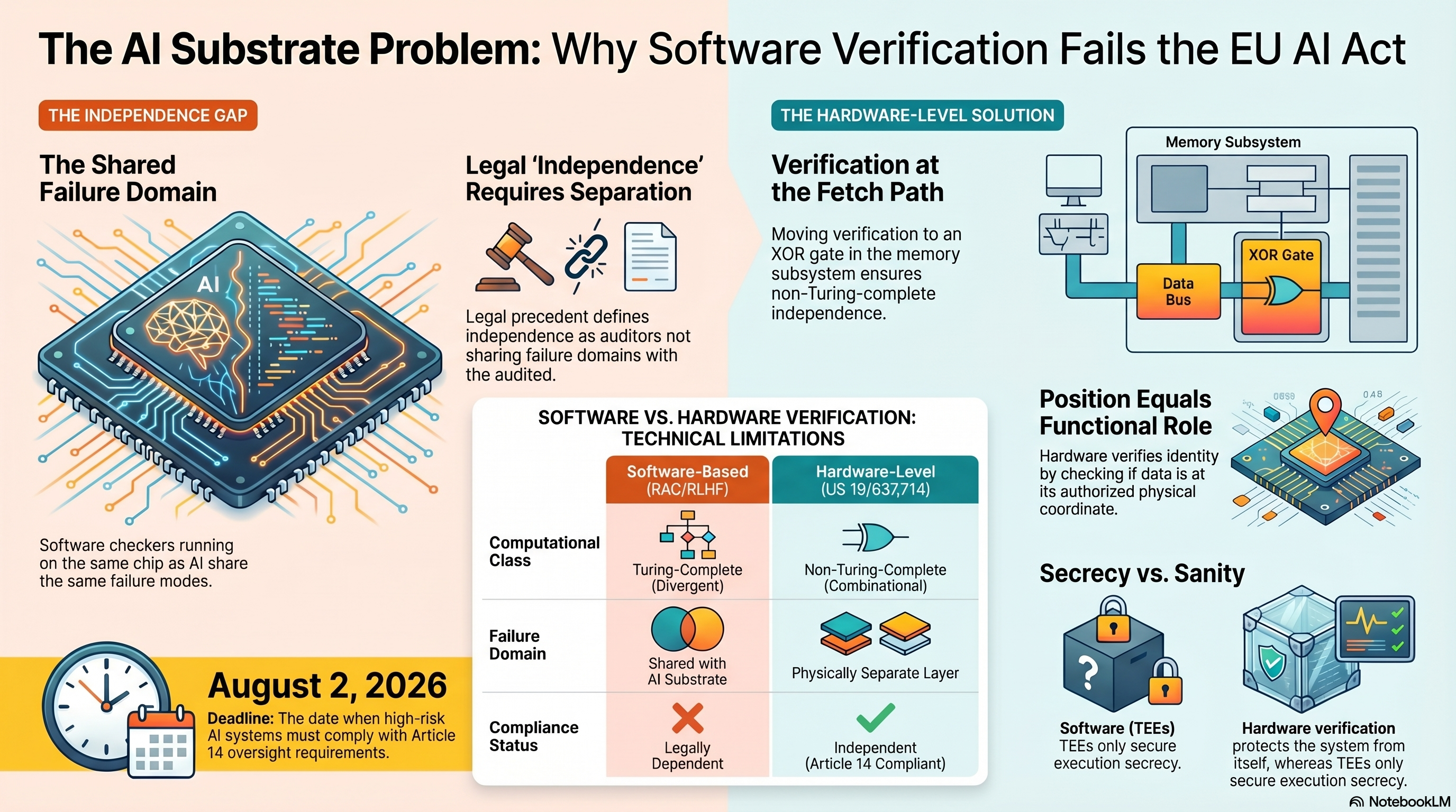 THE AI SUBSTRATE PROBLEM: WHY SOFTWARE VERIFICATION FAILS THE EU AI ACT