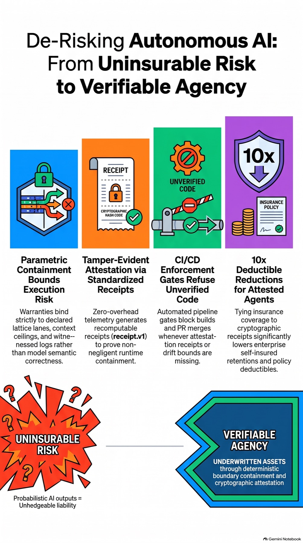 De-Risking Autonomous AI: From Uninsurable Risk to Verifiable Agency