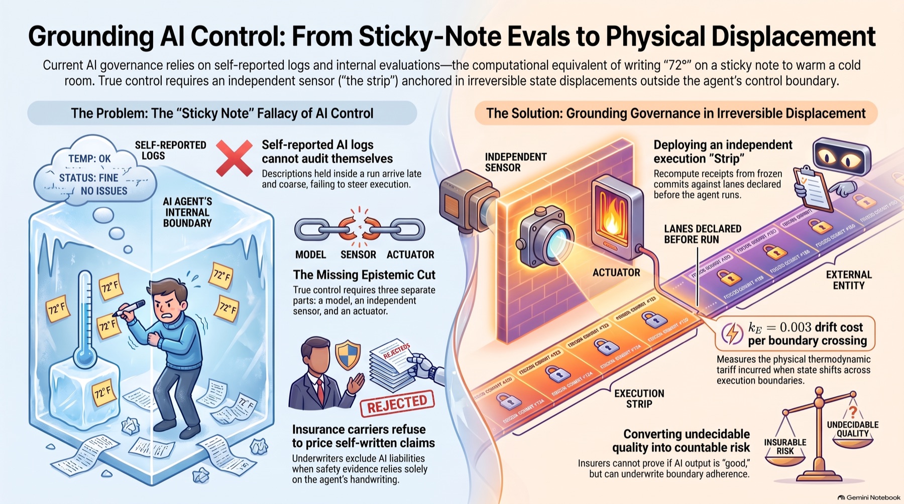 Grounding AI Control: From Sticky-Note Evals to Physical Displacement