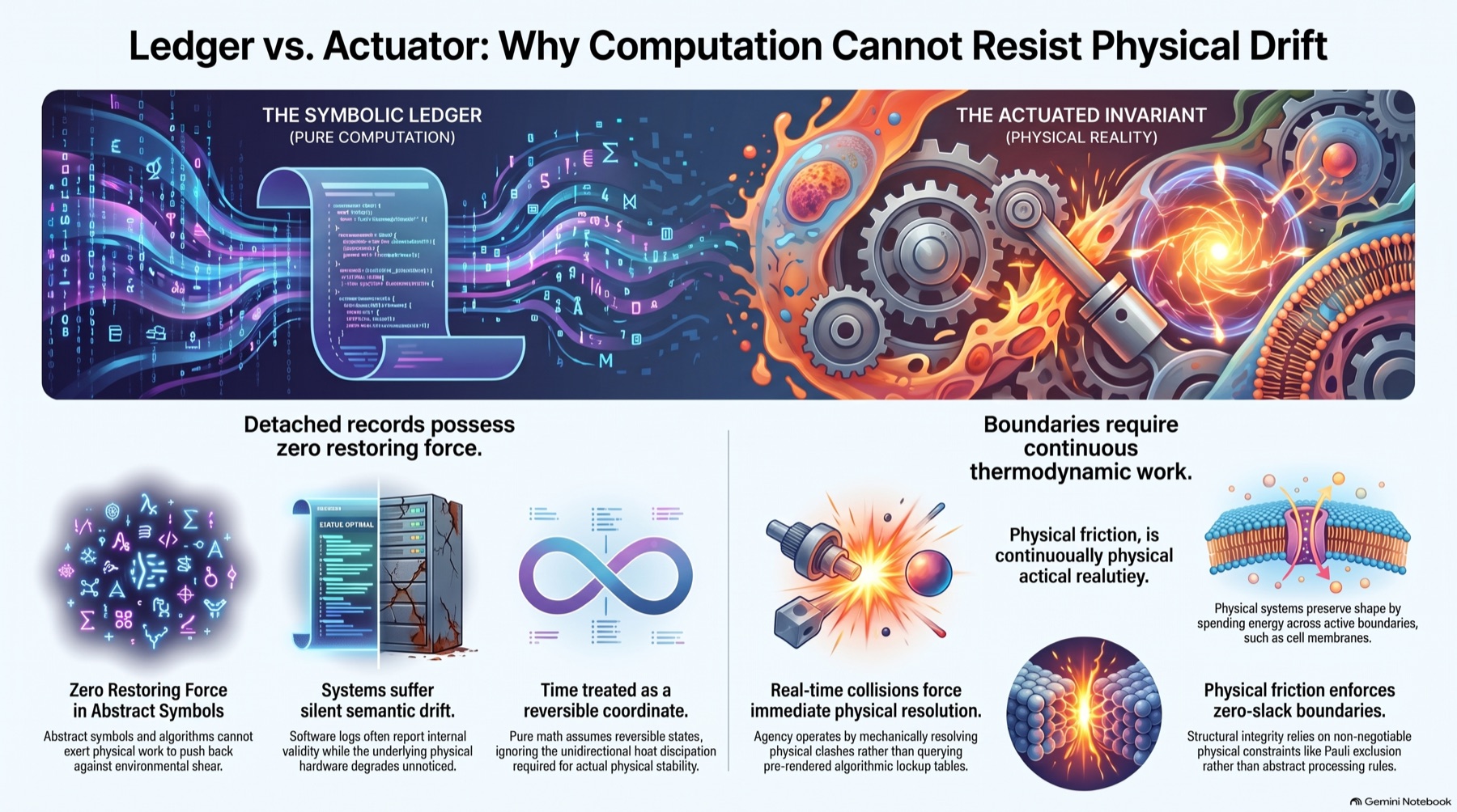 Ledger vs. Actuator: Why Computation Cannot Resist Physical Drift