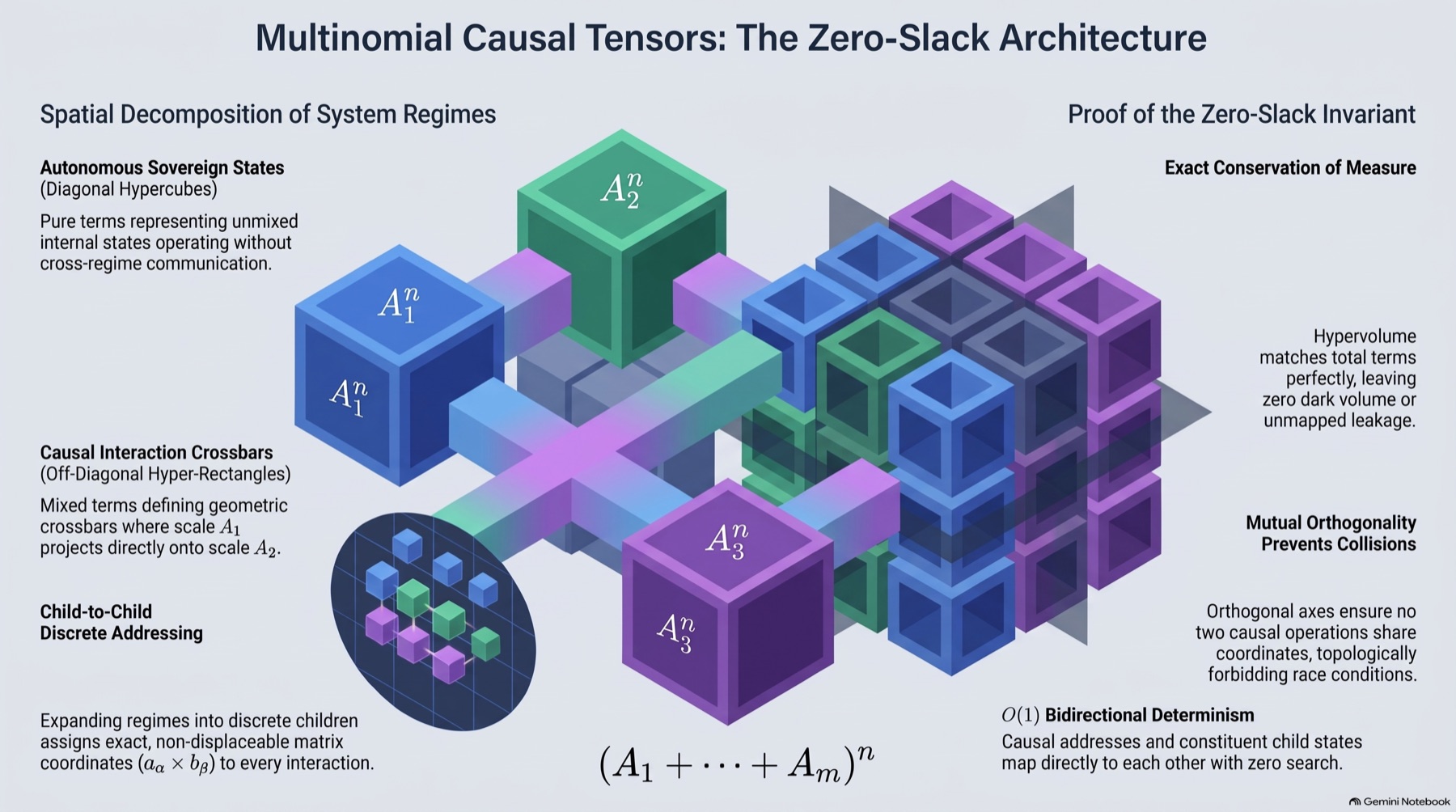 Multinomial Causal Tensors: The Zero-Slack Architecture