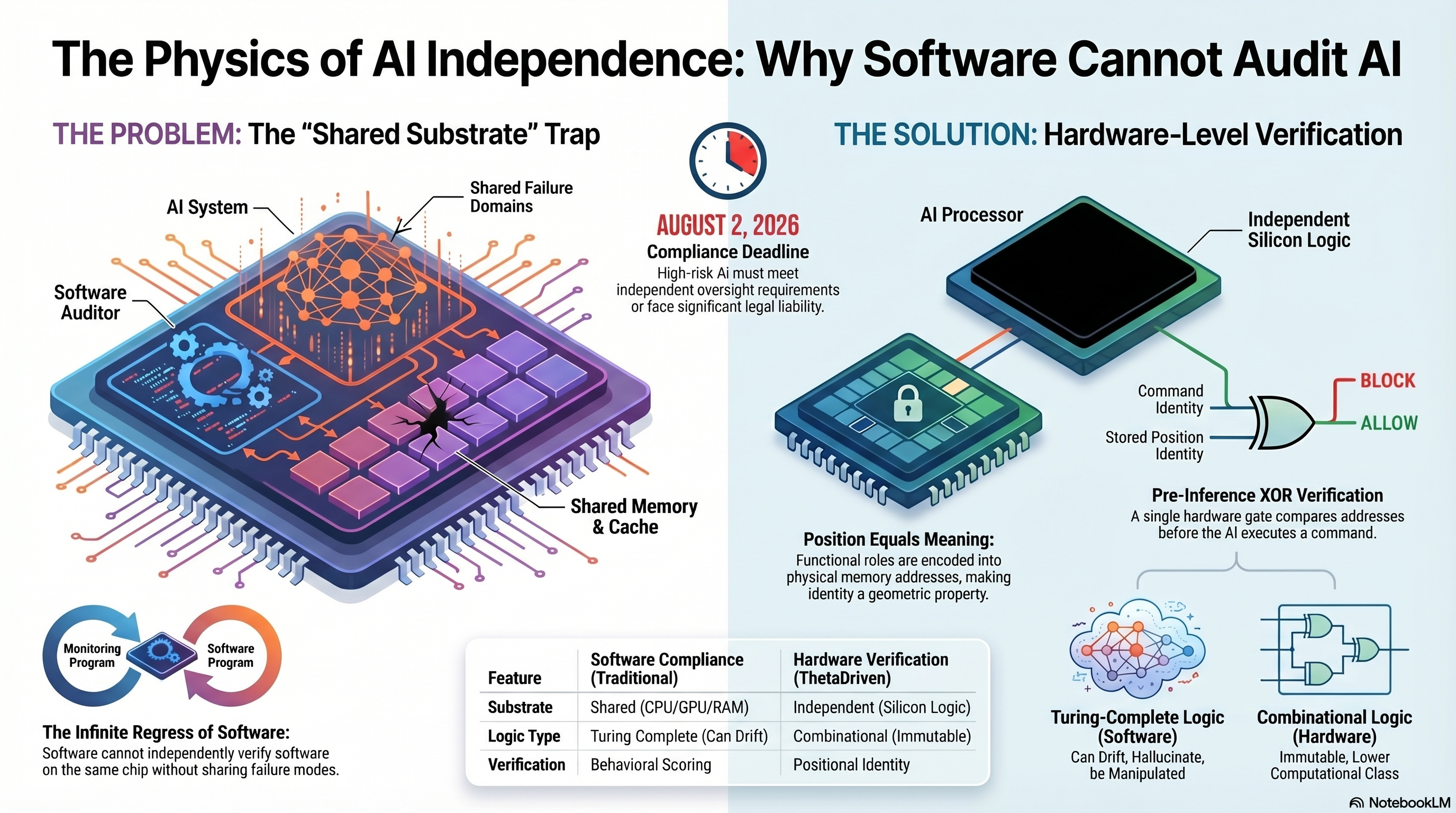THE PHYSICS OF AI INDEPENDENCE: WHY SOFTWARE CANNOT AUDIT AI